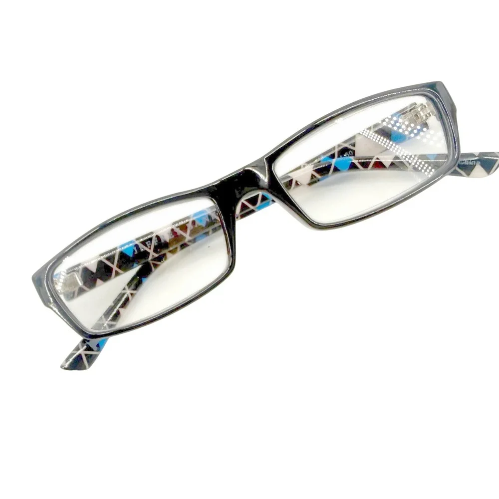 Jeffrey Banks Reading Glasses Unisex Black Royal Blue Argyle Rectangular Preppy